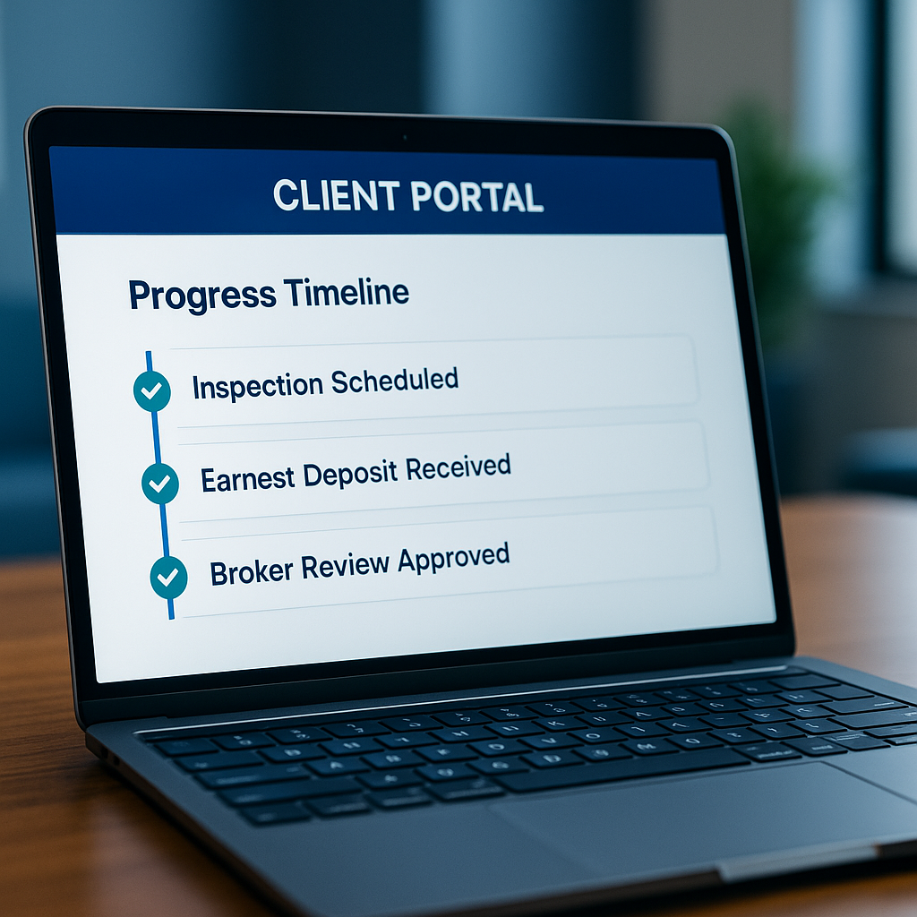 Real estate client portal timeline